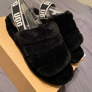 UGG Fluff Yeah Slides Black